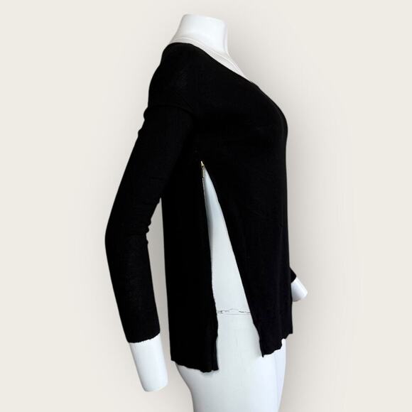 Banana Republic | Boat Neck Zipper Sides Long Sleeve | Black | Small - Picture 4 of 16